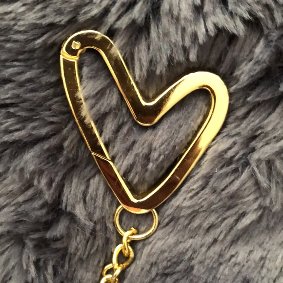 Victoria’s Secret Angel Wings Gold Heart Keychain Metallic Zipper Zip Top Pouch - Picture 4 of 9